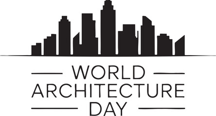 Obraz premium World Architecture Day City Skyline Illustration