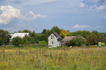 Fototapeta premium typical village landscape in Lipetsk region of Russia