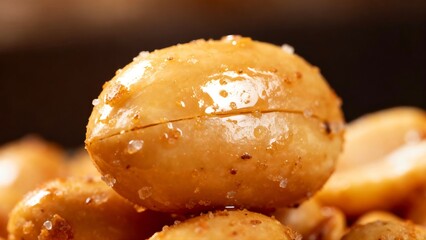 Roasted Salted Peanut Close - Up, Perfect for Snack Lovers and Food Enthusiasts