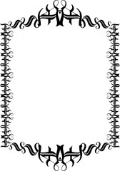 Vintage Ornamental Frame – Elegant Black Border, PNG, 300 DPI 