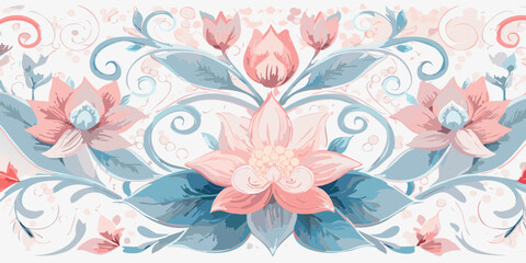 Delicate Floral Swirl An Elegant Botanical Border Design