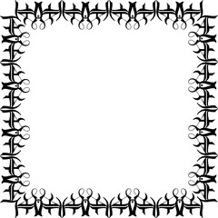 Vintage Ornamental Frame – Elegant Black Border, PNG, 300 DPI 