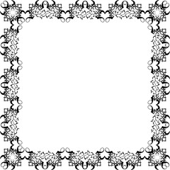 Vintage Ornamental Frame – Elegant Black Border, PNG, 300 DPI 