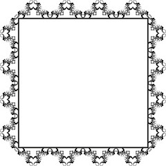 Vintage Ornamental Frame – Elegant Black Border, PNG, 300 DPI 