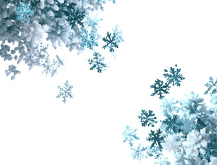 Floating Snowflakes on a Light Blue Background