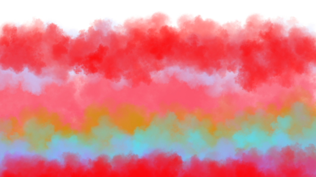 Abstract multicolor blurry paint strokes with vibrant reds and blues for artistic backgrounds isolated on white background