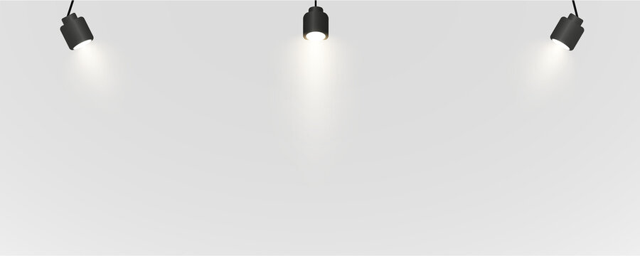 Spotlight, vector light set png, walls, studio light, different colors and shades of realistic light for design, advertising, banner, poster. Light rays and light effect	
