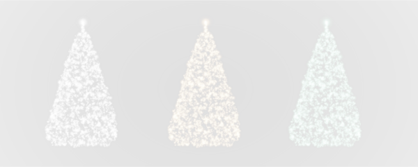 Christmas tree, sparkling lights in the shape of a fir tree on a transparent background. New Year tree made of glowing lights, gold, white, blue, green, vector, png.