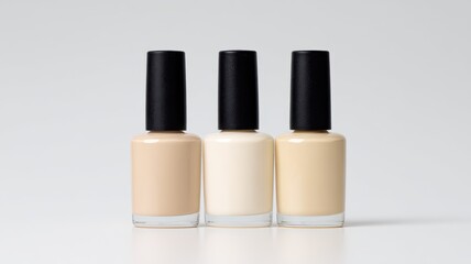  Color polish gel nail aesthetics background. Modern Display of Pastel Gel Nail Polishes in Ivory and Beige Tones for Fresh Manicure Inspiration