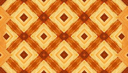 Naklejka premium Abstract geometric diamond and rectangle pattern in beige and brown tones, intricate, seamless