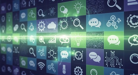 Abstract technology digital icons background for business and design