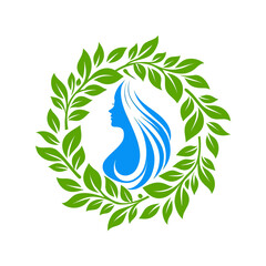 Fototapeta premium logo natural beautiful woman design jpg
