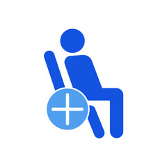Patient icon outline editable stroke line drawing eps.