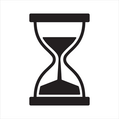 Vintage hourglass sandglass timer or clock flat icon for apps and websites