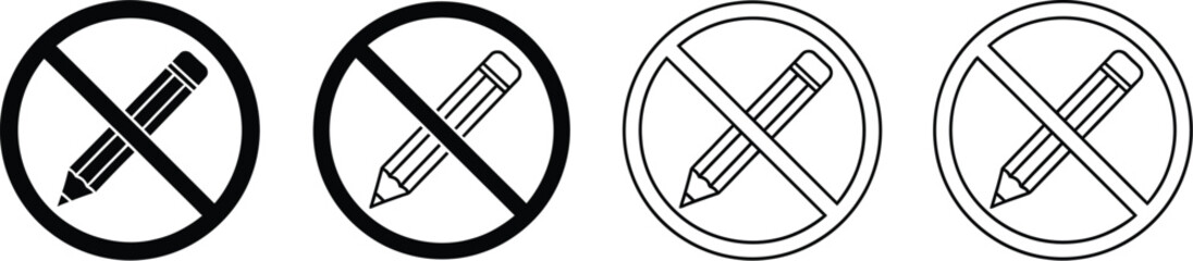 No pencil icon vector illustration prohibition sign symbol art