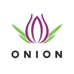 logo red onion design vector illustration 