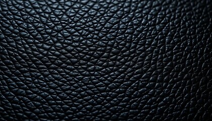 Deep black leather, subtly textured with fine grain wrinkles, leather goods, black texture