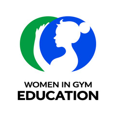 women gym education logo design 