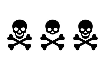 three skull and crossbones warning sign silhouette  