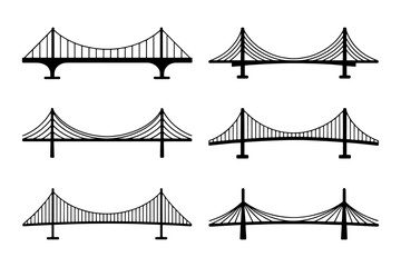  architectural suspension cable bridge silhouette