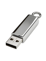 Sleek chrome USB flash drive ready for modern data transfer and storage solutions.