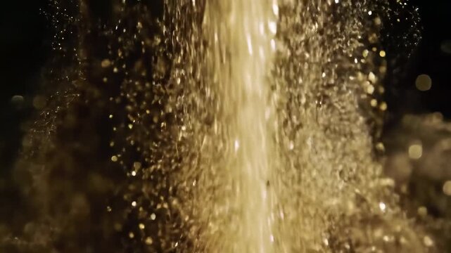 Golden liquid cascade
