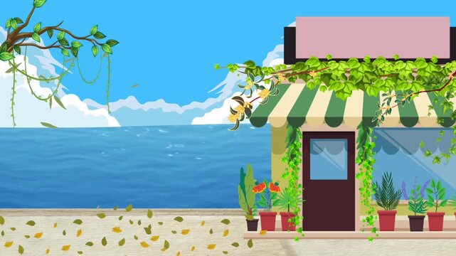 tropical beach hut