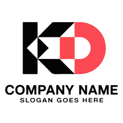 Abstract Geometric KD Logo Design
