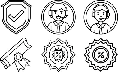 Goal tracking milestone icon set, editable stroke, mission achievement target success medal reward celebration trophy UI pack, business planning icons vector illustration.
