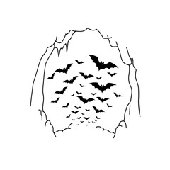 Bats Flying Out of Torn Wall Hole – Creepy Halloween Haunted House Scene