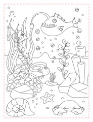 Angler Fish Scout Coloring Page: A Mysterious Deep Sea Creature