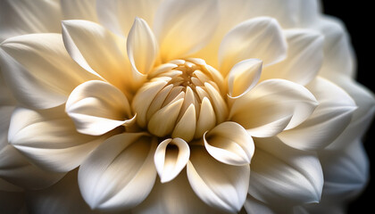 Obraz premium White Dahlia Bloom Macro Photography Petals Flower Soft Lighting Botanical