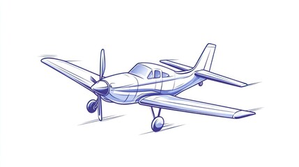 Hand drawn light aircraft illustration
