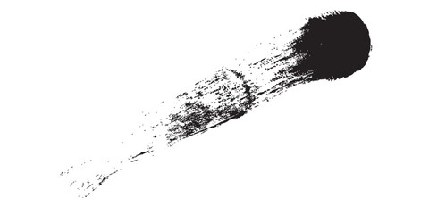 Black Ink Brush Stroke: Textured Tapered Dynamic Splash.