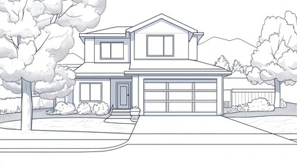 Modern house design blueprint