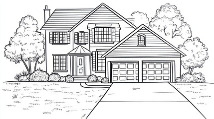 House drawing illustration
