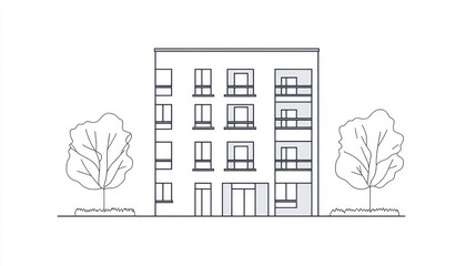 Modern building design outline