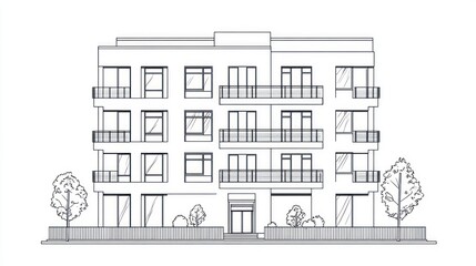 Architectural drawing apartment building