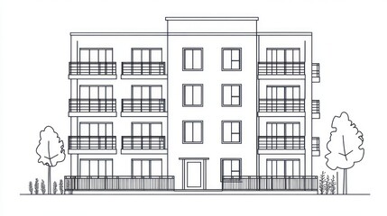 Apartment building design outline