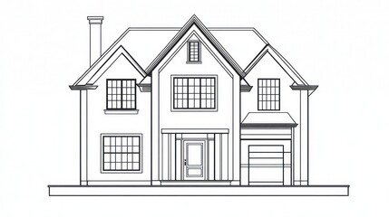 Modern house front elevation drawing