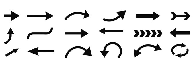 Obraz premium WebDiverse arrow collection offering direction and guidance, perfect for website navigation, user interface design, and wayfinding systems, conveying movement, progress, and connection in a modern sty