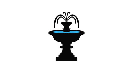 Fototapeta premium Simple black and white illustration of a classic tiered water fountain