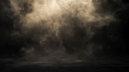 Obraz premium Mysterious atmospheric smoke rising in dark space