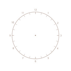 1-12の数字付きのアナログ時計のテンプレート - 半日･12時間･1年間などのログや円グラフの素材