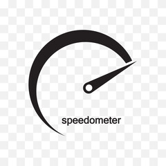 Speedometer vector icon on transparent background.