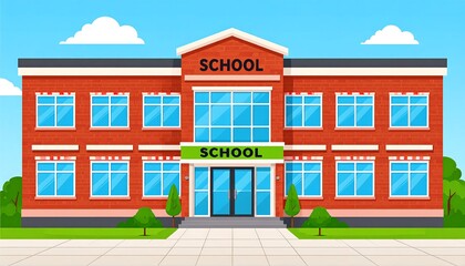 Cartoon school building
