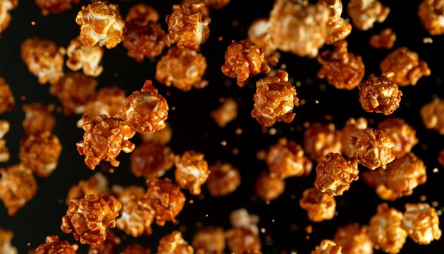 Caramel popcorn in mid-air - Powered by Adobe
