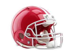 Fototapeta premium Red american football helmet isolated on black background, Isolated On White, Png Transparent