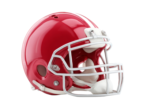 Red american football helmet isolated on black background, Isolated On White, Png Transparent