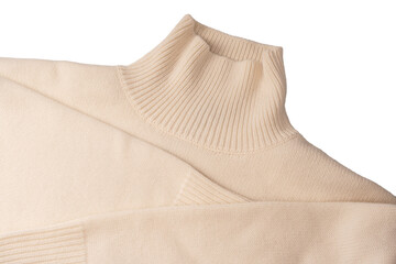 Soft milky color merino wool sweater isolated on a white background.